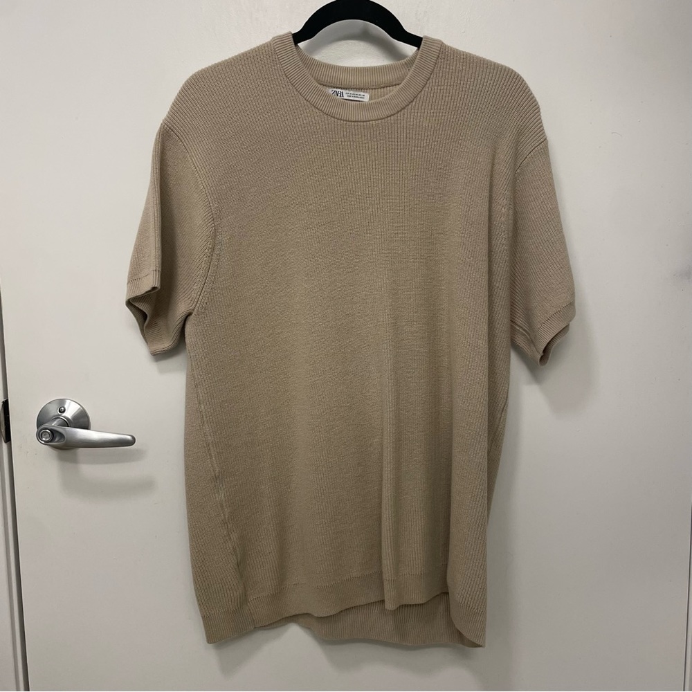 Zara Knitted Shortsleeved Sweater - Light brown
